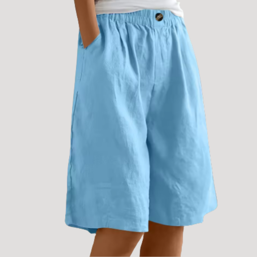 Bermuda met elastische taille en ruime pasvorm