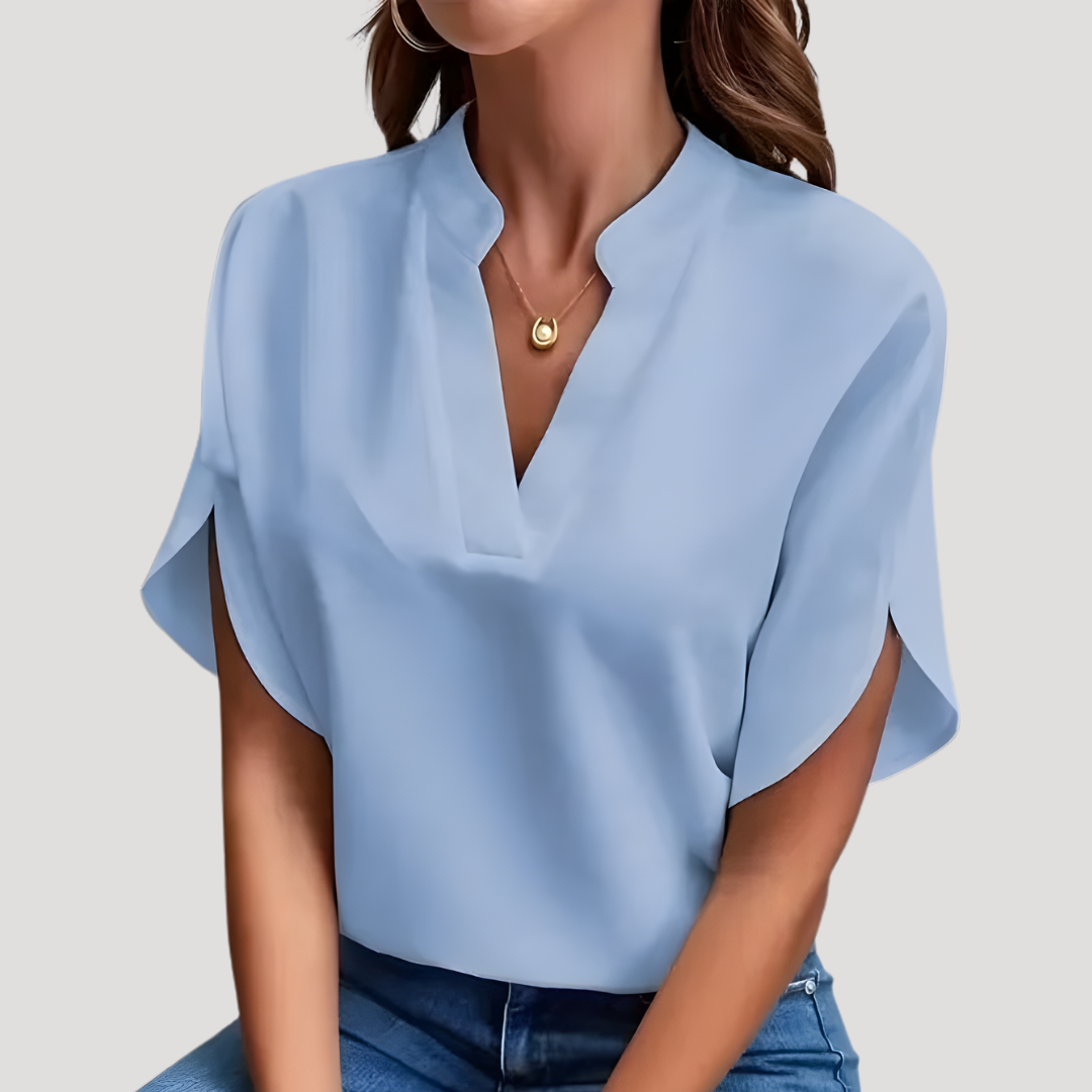 Soepel vallende blouse met V-hals