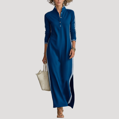 Maxi-jurk met lange mouwen en split