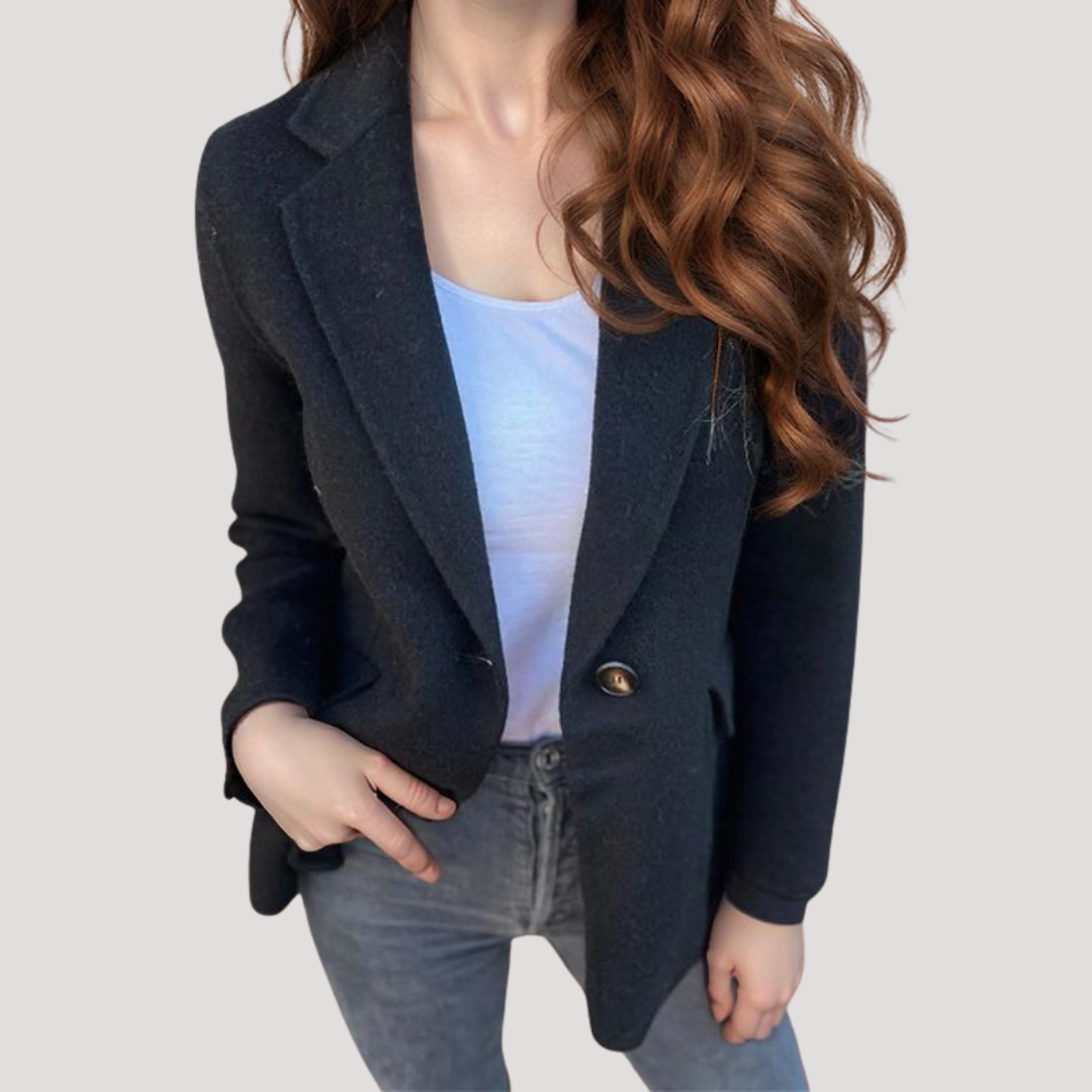 Lange blazer met enkele knoopsluiting