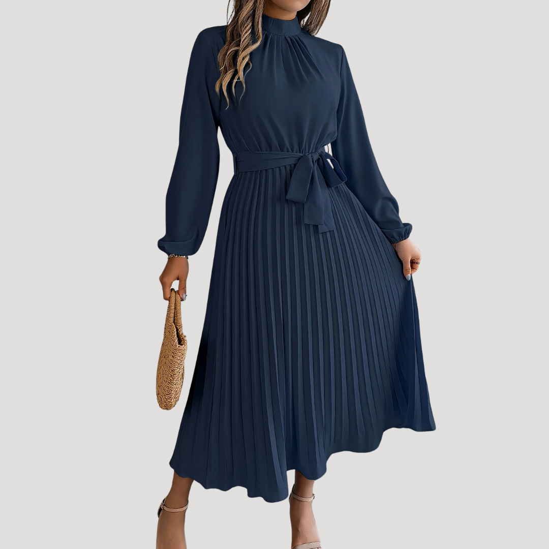 Elegante geplisseerde maxi-jurk voor feestelijke gelegenheden