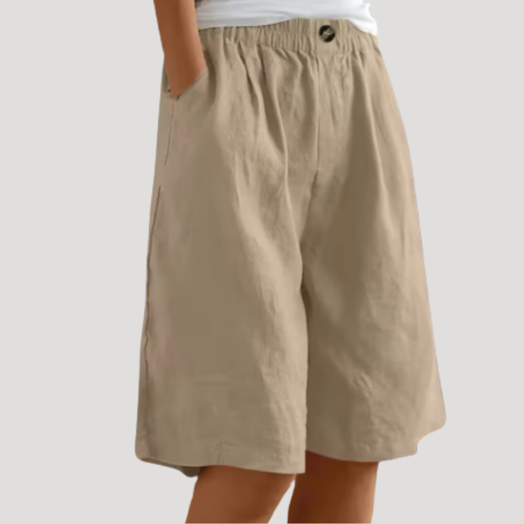 Bermuda met elastische taille en ruime pasvorm
