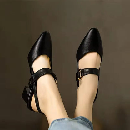 Slingback pumps met blokhak