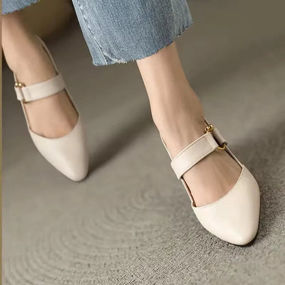 Slingback pumps met blokhak