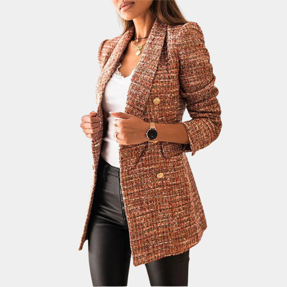 Lange geruite blazer