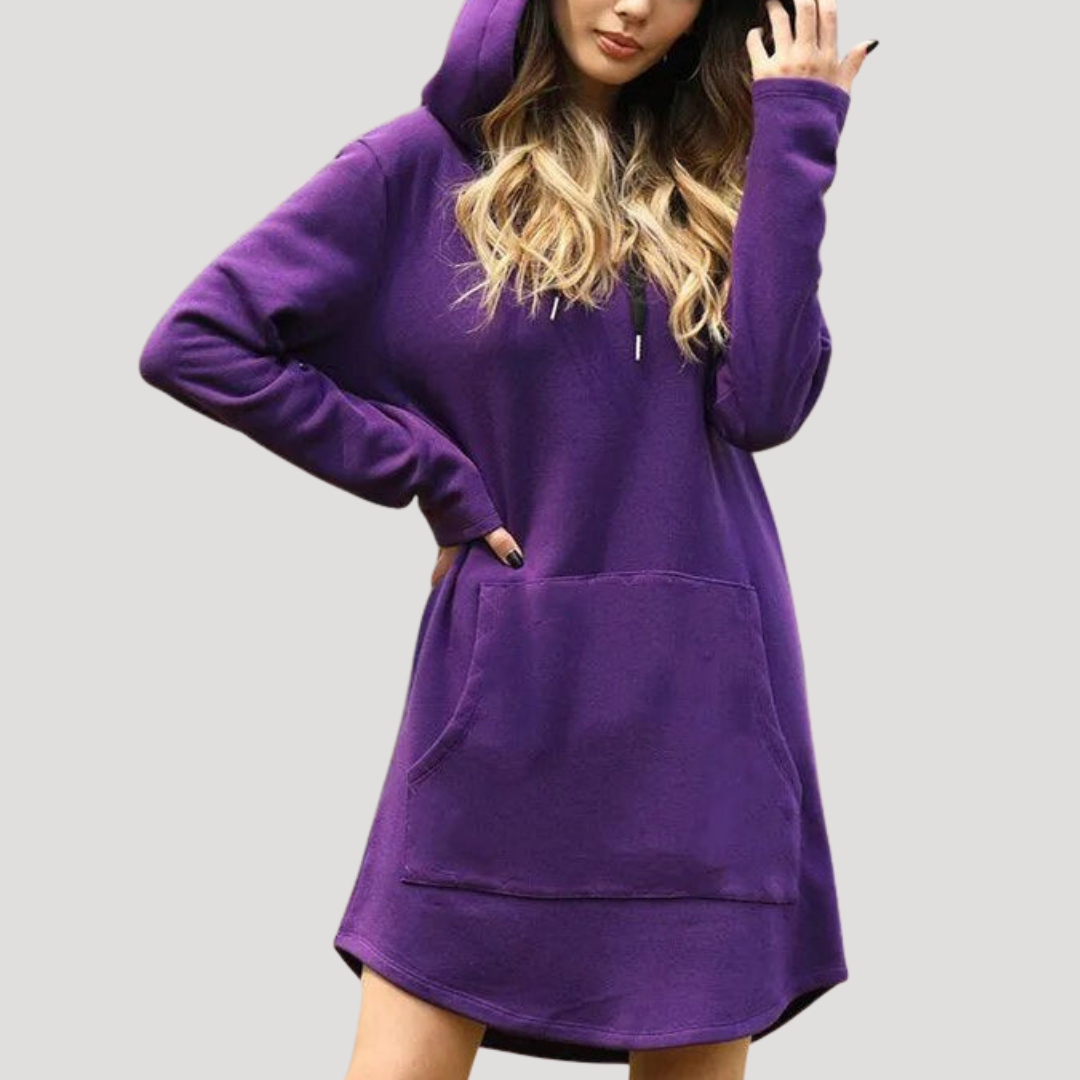 Casual mini-jurk met capuchon en kangoeroezak